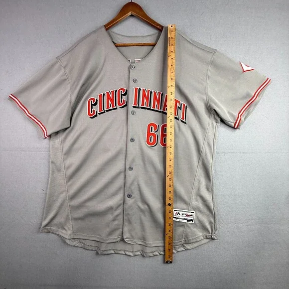 Cincinnati Reds Auth Majestic Puig Jersey Mens Sz 56 Gray Sewn FlexBase MLB - Picture 5 of 12